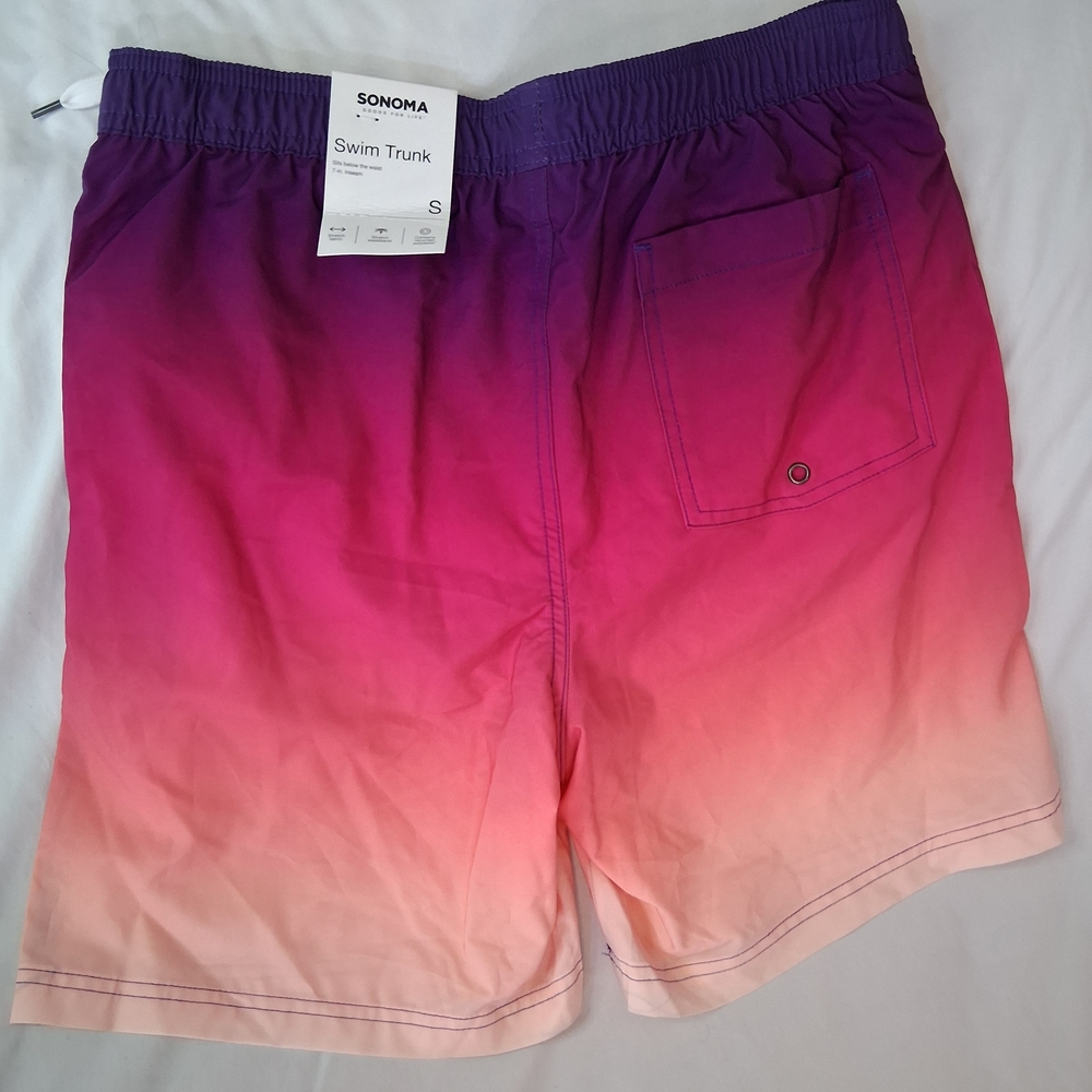 SONOMA Purple to Pink Ombre Men's Swim Trunks